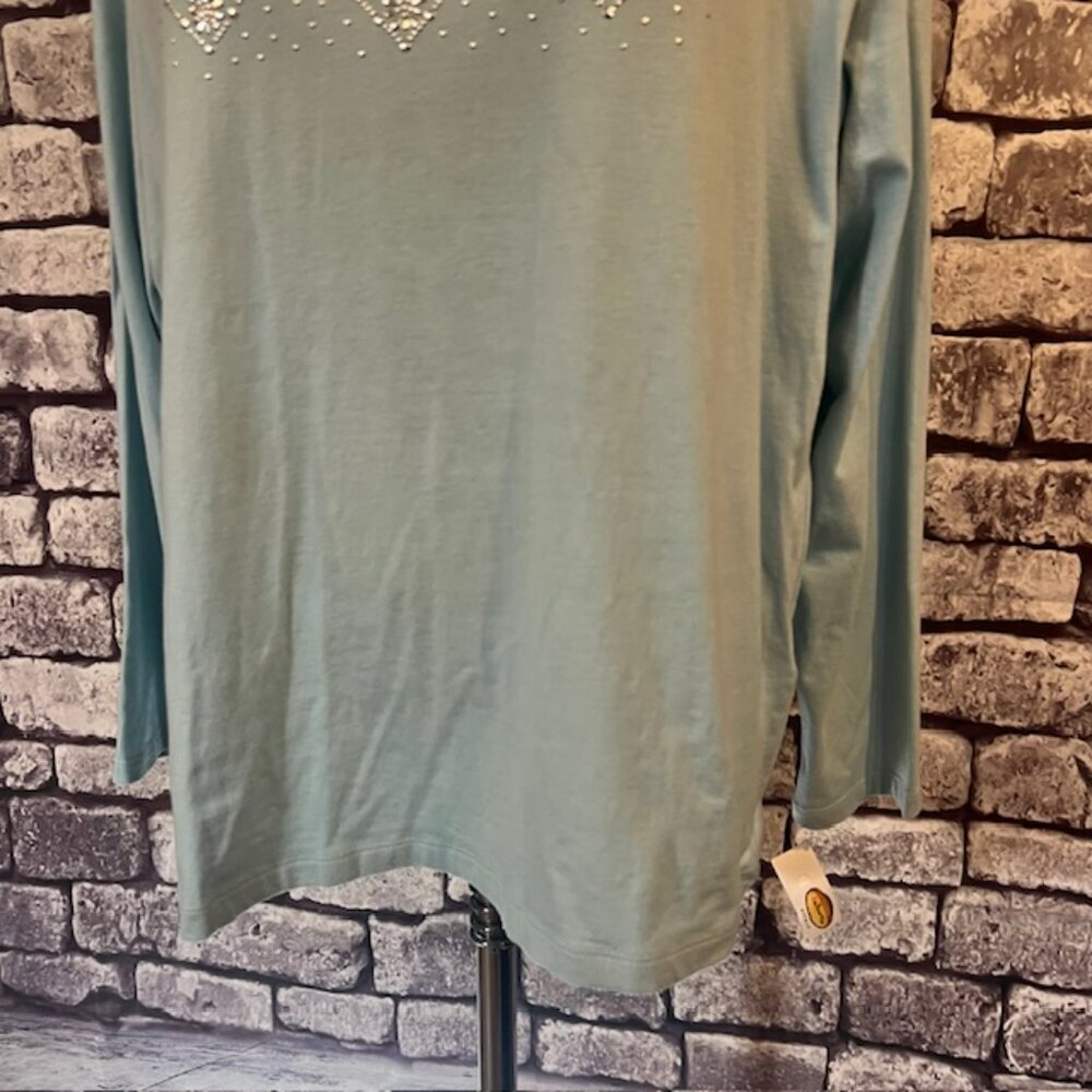 Talbots NWT Blue Long Sleeve Tee Size 1X - Picture 3 of 8